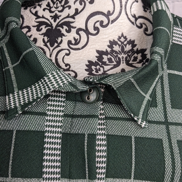 Attitudes womens long sleeve stretch check print button shirt pockets sz 4x bb20 - Picture 8 of 11